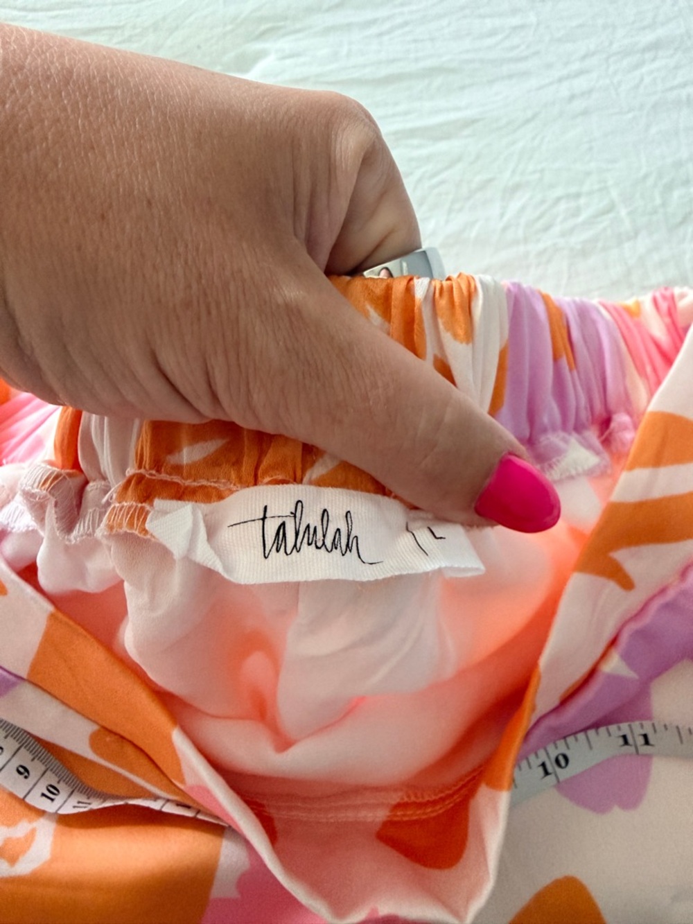 Floral Ruffle Hem Midi Skirt and Wrap Top- Pink, Orange & Lavender - Picture 3 of 8